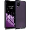 kwmobile Custodia Compatibile con Samsung Galaxy A12 Cover - Back Case Morbida - Protezione in Silicone TPU Effetto Metallizzato bordeaux metallizzato