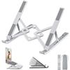 OUGEP Supporto PC Portatile, Alluminio 8 Livelli Regolabile & Raffreddamento Porta PC Laptop Stand per Computer Portatili e Tablet 10-17.3 Tablet (Argento)