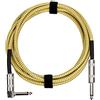 Amazon Basics Ausiliario Cavo per Chitarra Elettrica, Basso, Tastiere, Intrecciato, Connettore Angolato 6,35mm, Noiseless, 3 m, Giallo & Marrone