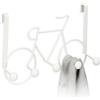 Relaxdays Attaccapanni da Porta, a Forma di Bicicletta, 5 Ganci Appendiabiti per Il Corridoio, Guardaroba, Bianco