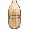 Avilia Vaso per Fiori con Linea Decorativa - Vaso Decorativo per Cucina, Camera e Salotto, in Vetro, 13.7x30cm, Ambra