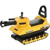 HOMCOM Macchina Cavalcabile per Bambini con Cannone Spara Palline e Vano Contenitore, Carro Armato per Bambini 3+Anni, 68x24x41.5cm, Giallo