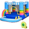 Outsunny Castello Gonfiabile per Bambini con Trampolino e Piscina, Pompa Elettrica Inclusa 280x170x155cm, Multicolore