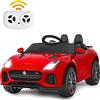 RELAX4LIFE Macchina Elettrica Jaguar F per Bambini 12V, con Telecomando 2.4G e Musica, USB, Luci LED e Clacson, 2 Portiere Apribili, 3 Anni+,107,5 x 66 x 50 cm (ROSSO)