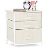 Relaxdays Mobiletto con 3 Cassetti, Mobile Cassettiera, in Tessuto, Acciaio e Legno MDF, HxLxP: 53 x 48 x 40 cm, Beige