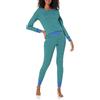 Amazon Essentials Set Pigiama in Cotone Aderente - colori fuori produzione Donna, Blu Verde Righe, 6XL Plus