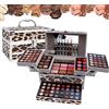 RoseFlower Set palette, Cosmetics Tavolozza Trucco, set Completo di Cosmetici, Valigia per il Trucco con ombretti fard cipria fondotinta Polvere sopracciglio