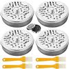 LOEPENLE 4pcs Porta Spirali Antizanzare Bruciatore di incenso,incenso Porta Bobine per zanzare,Bobina di Zanzara,Scatola Della Bobina Della Zanzara,Incenso Tondo con Coperchio e Maniglia,Porta Zampirone Metall