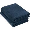 ZOLLNER 2 teli doccia in 100x150 cm - asciugamani per la vasca da bagno assorbenti e super morbidi - blu scuro - con gancetto - lavabili a 60°C - cotone - qualità d'albergo