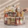 Ollimy Lazy Susan, Portaspezie Girevole A 360°, Vassoio Ripiano Girevole per Frigo, Porta Spezie, Organizer da Cucina, Vassoio Girevole Portaoggetti Per Spezie,Bottiglie (Trasparente)