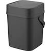 Navaris Pattumiera Spazzatura Cucina - Raccoglitore Porta Rifiuti Sottolavello 12L - Cestino Toilette - Bidone Immondizia Coperchio e Manico - Grigio