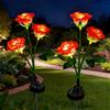 XVZ Luci Solari Giardino Esterno, fiore di rosa più grande e ampio pannello solare LED Lampada Solare da Esterno impermeabile, decorazione per giardino, prato, terrazza, Nozze, Festa (rosso)