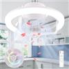Anyingkai Lampadario con Ventilatore da Soffitto,Luce con ventilatore da soffitto, Ventilatore da Soffitto con Lampada RGB,Rotazione a 360°E27 Ventola Soffitto16 Light Color Change e 3 Velocità Della