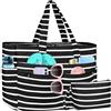 WACCET Borsa Mare Donna Grande, Borsa Spiaggia Donna Impermeabile con Zip Borsa Mare Grande XXL Famiglia 50L Pieghevole Leggera Borsa Beach Tote Bag per Spiaggia, Viaggio, Vacanza, Piscina