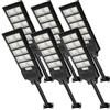 Viugreum Lampione Solare LED Esterno 500W Con Pannello, 900 LEDs, 6500K Luce Fredda, IP65 Impermeabile, 12000LM, Sensore Di Movimento, Telecomando per Strade, 6 Pezzi
