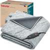 Beurer Termocoperta HD 75 Nordic Grey Green Planet coperta termica traspirante in grigio di tendenza in materiale riciclato, 6 livelli di temperatura di cui 2 ECO e spegnimento automatico