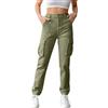 Onsoyours Harem Cargo Pantaloni Larghi alla Caviglia Elasticizzati Tasconi Elastico Vita Alta Leggeri Pantalone con Tasche Laterali Lavoro Jogging Pants Sportivi Casual C Verde XL