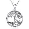 AEONSLOVE Ciondolo Albero della Vita Argento 925 per Mamma Figlia Collana Albero della Vita Donna con Cristallo Turchese Malachite Gioielli con Albero della Vita Regalo Festa della Mamma