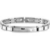 Breil, Collezione Joint, Bracciale Uomo, in Acciaio Bilux e Cristallo Nero, con Doppia Finitura Specchiata e Satinata, Pratica ed Elegante Chiusura a Gioielleria, Lunghezza Regolabile 17-23 cm, Silver