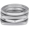 Breil, Collezione New Tetra, Set di 4 Anelli Donna in Acciaio Lucido e Satinato, Ideali da Indossare Insieme o Separatamente, Colore Silver, Misura 16, Gioielli Donna e Ragazza
