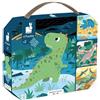 Janod - 4 Puzzle Dinosauri - Puzzle per Bambini Evolutivo da 6 a 16 Pezzi - Sviluppa la Pazienza e la Manualità - Fabbricato in Francia - Gioco Educativo dai 24 Mesi, J02541