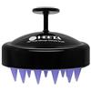 HEETA Massaggiatore Cuoio Capelluto per Umidi e Asciutti Capelli Delicata Spazzola Massaggio Cuoio Capelluto, Spazzola Cuoio Capelluto con Testa in Silicone Morbido per l'esfoliazione-Nero
