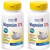 Long Life 2x Long Life - Magnesium 375-100 tavolette | Integratore di Magnesio con funzione antiossidante | Pacchetto da 2 confezione da 100 compresse