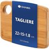 Daniks Tagliere in Legno di 100% Bambù | Tagliere da Cucina con Foro D'impugnatura | 22x15x1.8 cm | per Pane, Pizza, Pasta, Aperitivo