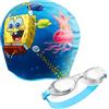 SpongeBob SquarePants Cuffia e Occhialini da Nuoto per Bambini - Set da Piscina