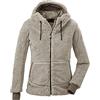 G.I.G.A. DX Giacca in pile da donna Gw 33 Wmn Kntflc Jck, con cappuccio, Donna, Giacca in pile con cappuccio casual antivento, 37542-000, beige chiaro, 46