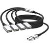 MOGOOD USB Splitter, Cavo USB 4 in 1,Hub USB Adattatore da USB a USB,Splitter USB Multi-Presa,Convertitore Cavo USB a 4 USB Femmina Multi Porte USB Cavo di Prolunga di Alimentazione USB per PC/Auto/TV