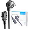 HuLuWa Cavi di alimentazione,Cavo Alimentazione 3 Metri(CEE 7/4 IEC60320 C13),Europea Presa tripolare,Nero,per monitor, stampanti, PS3/PS4 PRO, schermo, scanner, TV, PC, beamer, ecc.