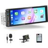 REAKOSOUND Autoradio Bluetooth 1 Din Compatibile con Apple Carplay Android Auto, 6.9 Pollici Touchscreen Stereo Auto Supporta Bluetooth Vivavoce/FM Radio RDS/Mirror Link/USB/EQ con Telecamera Posteriore