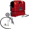 Einhell TC-AC 190 OF Set Compressore portatile senza serbatoio (220-240 V, max 8 bar, aria max 165 l/min., autolubrificato, incl. pistola soffiaggio, tubo 3m, manometro, set 3 adattatori)