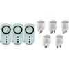 Electraline 3333 Kit 3 Pezzi, Programmatore Timer Meccanico Giornaliero, 3680 W, 250 V, Set Di 3 & 92292 Set Adattatori Da Schuko A Spina Piccola, Bianco, Confezione Da 5