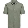 ONLY & SONS Onscaiden SS Solid Resort Linen Noos Camicia a Maniche Corte, Palude, S Uomo
