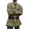 Runcati Camicia medievale da uomo a maniche lunghe, Steampunk Wiking Renaissance Viktorian Halloween Costume Shirt Top, Nero , XXL