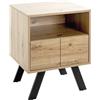 HAKU Consolle rovere chiaro, nero, MDF, Metallo - Dim: L 45 x A 60 x P 40 cm, Stile: Moderno