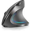 Montloxs Mouse Verticale Wireless 2.4G Mouse ergonomico Verticale Ricaricabile 3 Livelli DPI Regolabili RGB Luce fluente Plug N Play, Grigio