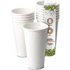 GREENBOX 50 bicchieri di carta bianca 500 ml / 20 oz Ø 90 mm | ecologici, riciclabili e semplici, tazze da caffè to go, bianco