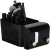 Relaxdays Cosmetici Portatrucchi, Organizer da Parete con 4 Scomparti e 2 Ganci, Contenitore Make-Up Portarossetti, Plastica, Nero