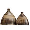 DRW Set di 2 vasi da tavolo Ceramica Marrone 22x7x20.5 e 27x7.5x25 cm