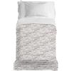 PENSIERI DELICATI Copriletto 220x280 cm, Singolo 100% Cotone Pique, Ideale Come Telo Arredo, Coperta Salva Letto 1 Piazza e Mezza, Fantasia Love Love Beige, 100% Made in Italy