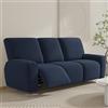 FANSU Copripoltrona Relax Reclinabile Elettrica Universale, Elasticizzato Copripoltrona 3 posto con Tasche, Fodere Poltrona Relax Lavabile Rimovibile (Blu navy)