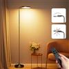 SIBRILLE 36W Lampada da Terra Salotto, 2400LM Luminosa Moderna Piantana Lampada da Terra Dimmerabile con Telecomando Magnetico, 3000K-6000K Piantana LED Lettura Nera per Soggiorno Letto Ufficio