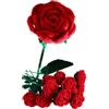 JOPOYOCO Crochet, fiori all'uncinetto, 1 pezzo di lana artificiale lavorata a maglia, rosa rossa per la festa della mamma, ragazza, regalo di matrimonio, bouquet, anniversario, San Valentino, giorno