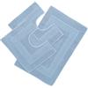 Casatessile CASA TESSILE Torino Set 3 tappeti Bagno in Spugna, 1 cm 60X90 + 2 Girowater cm 60x45 - Azzurro