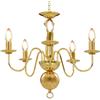 vidaXL Candelabro 5 Lampadine E14 Anticato Lampada da Soffitto a Sospensione Luce Pendente Base Metallo Dorato Gocce Acrilico Trasparente