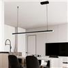 Lanekd Moderna Lampada a Sospensione LED Tavolo da pranzo Lampadario Lineare Dimmerabile Con Telecomando Lampadario a Sospensione egolabile in Altezza Cucina Illuminazione a Sospensione (Nero, L90CM)