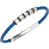 Breil Gioiello TJ3372 collezione WANDERLUST, BRACCIALI da UOMO in PELLE E ACCIAIO colore BLU ELETTRICO misura UNICA con SENZA PIETRE